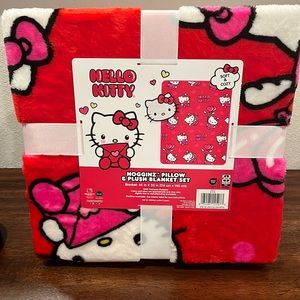 Hello Kitty Valentines Pillow & Plush Blanket Set